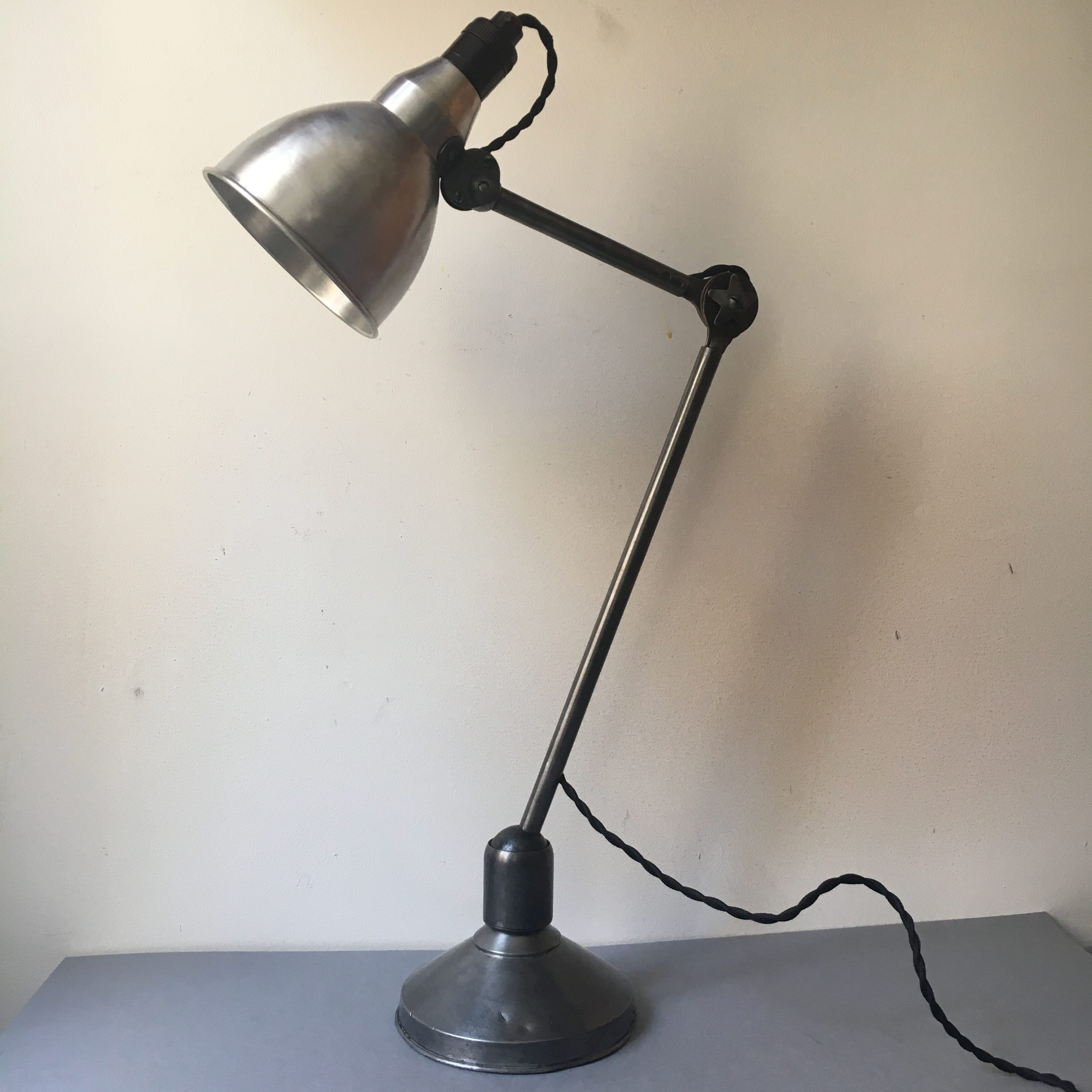 Lampe de Bureau Vintage Réflecteur Métal Sur rotule 1950