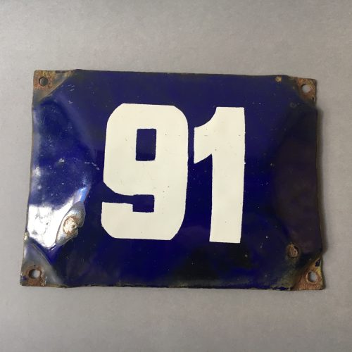 PLAQUE DE RUE NUMERO "91" / ref : R441