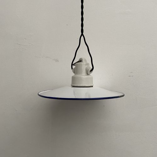 SUSPENSION EMAILLEE BLANCHE 20 cm / ref : L989