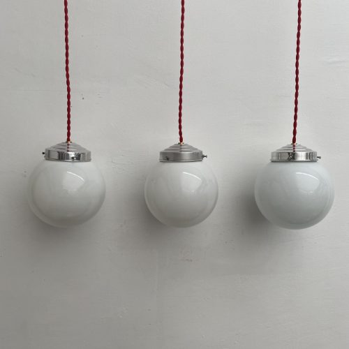 LOT 3 PETITES SUSPENSIONS OPALINE 13 CM / ref : L1116