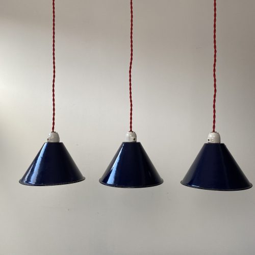 LOT 3 SUSPENSIONS CONIQUES BLEUES / ref : L1178