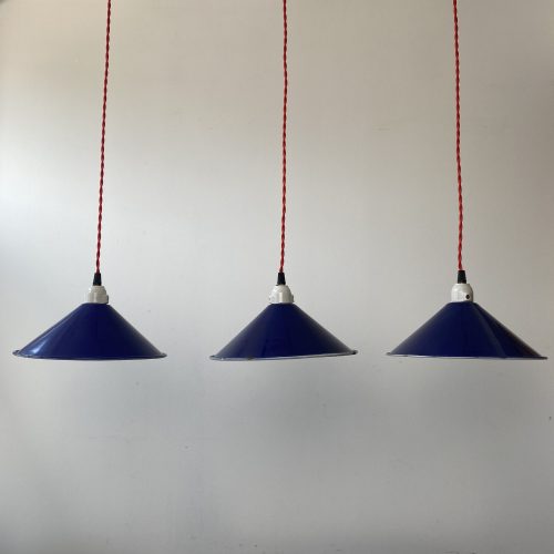 LOT 3 SUSPENSIONS EMAILLEES BLEUES / ref : L1363