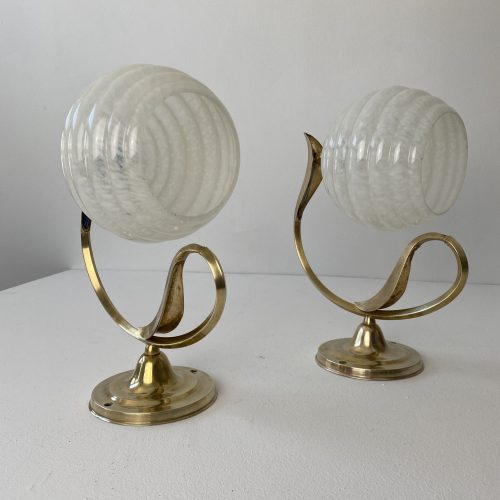 PAIRE D'APPLIQUES EN VERRE DE CLICHY / ref : L1207