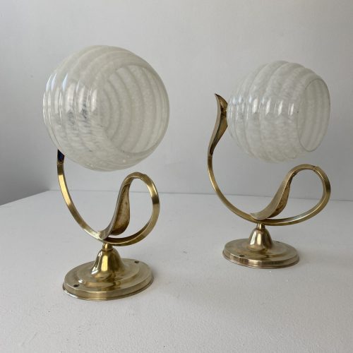 PAIRE D'APPLIQUES EN VERRE DE CLICHY / ref : L1207
