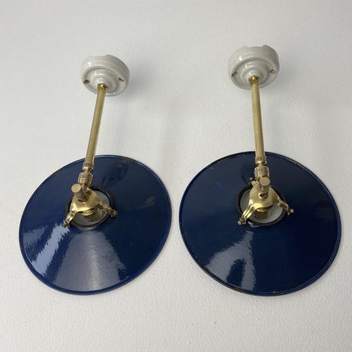PAIRE D'APPLIQUES EMAILLÉES BLEUES / ref : L1410