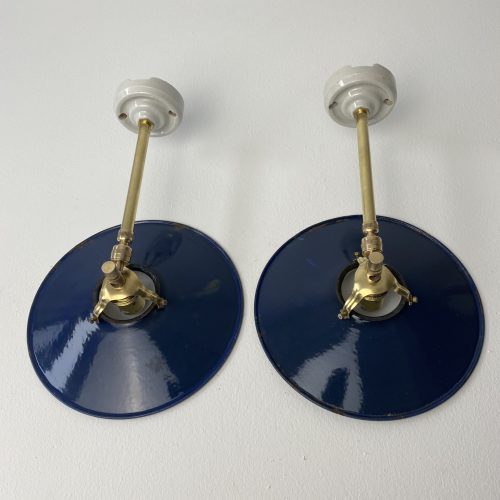 PAIRE D'APPLIQUES EMAILLÉES BLEUES / ref : L1410