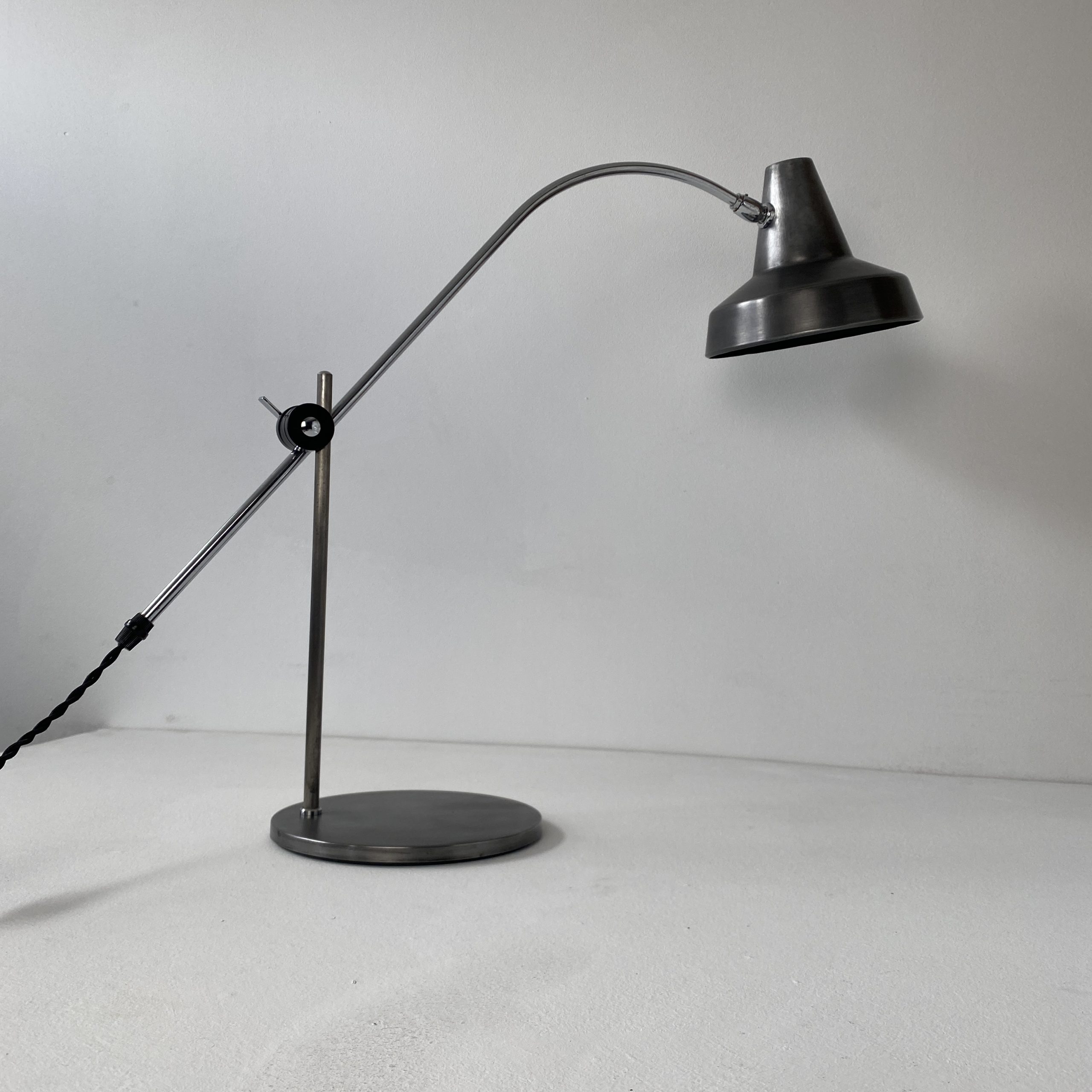 Lampe de Bureau Vintage Réflecteur Métal Sur rotule 1950