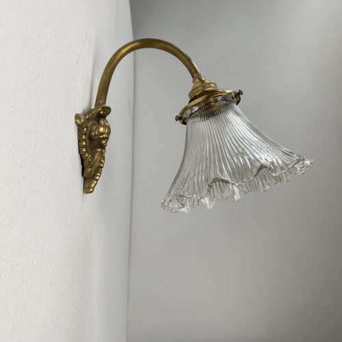 PETITE APPLIQUE BRONZE ET VERRE PRISMATIQUE / ref : L1285