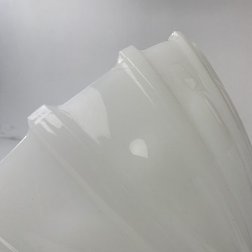 PAIRE DE SUSPENSIONS ART-DECO EN OPALINE XL / ref : L1686