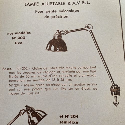 LAMPE ETAU "GRAS RAVEL" N° 300 / ref : L394