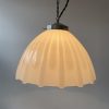 PAIRE DE SUSPENSIONS ART-DECO EN OPALINE XL / ref : L1686