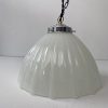 PAIRE DE SUSPENSIONS ART-DECO EN OPALINE XL / ref : L1686
