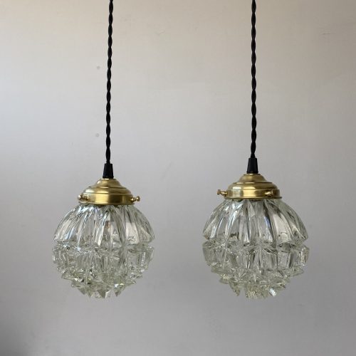 PAIRE DE SUSPENSIONS EN VERRE  / ref : L1755
