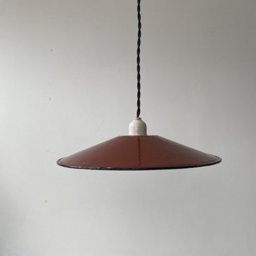 SUSPENSION EMAILLEE ROUGE 30 CM / ref : L1747