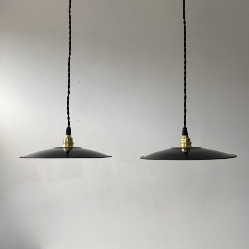 PAIRE SUSPENSIONS EMAILLEES NOIRES / ref : L1816
