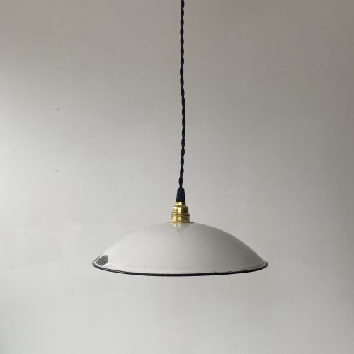 SUSPENSION EMAILLEE BLANCHE 26 CM / ref : L1771