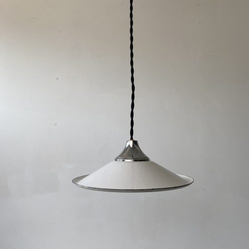 PETITE SUSPENSION EMAILLEE BLANCHE 21,5 CM / ref : L898