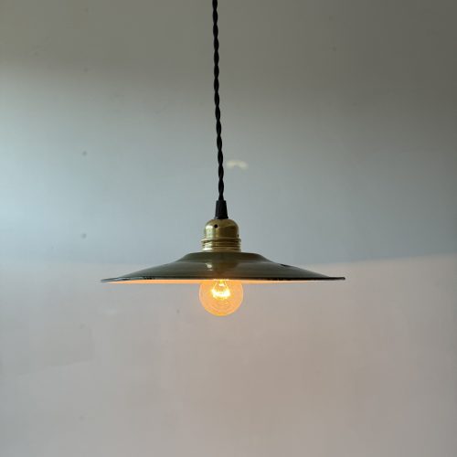 SUSPENSION EMAILLEE VERTE 24 CM / ref : L1896 - L2011