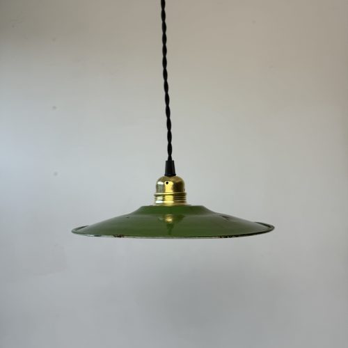SUSPENSION EMAILLEE VERTE 24 CM / ref : L1896 - L2011