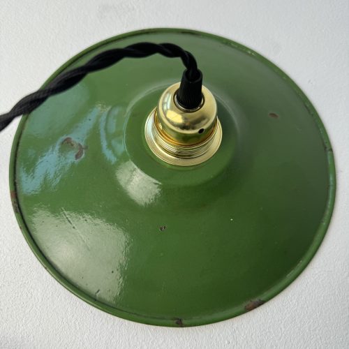 SUSPENSION EMAILLEE VERTE 24 CM / ref : L1896 - L2011
