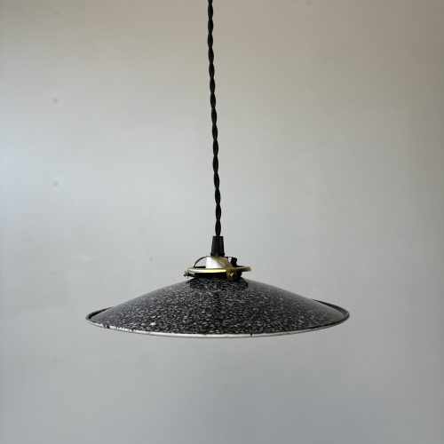 SUSPENSION EMAILLEE MOUCHETEE 25 CM / ref : L1878