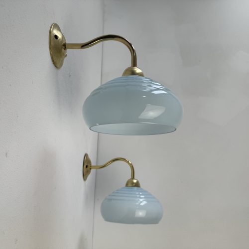 PAIRE D'APPLIQUES OPALINE BLEUE / ref : L1940