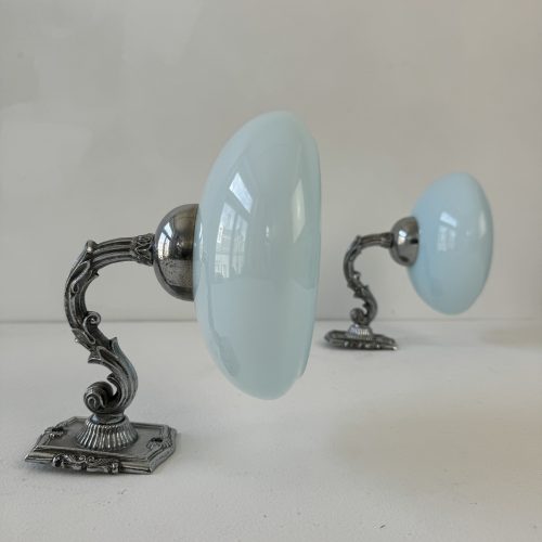 PAIRE D'APPLIQUES OPALINE BLEUE / ref : L1939