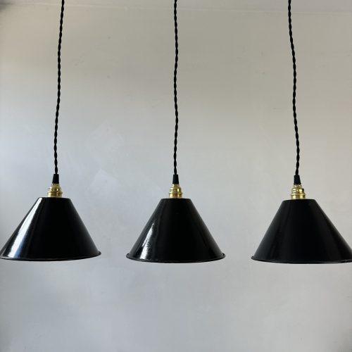 LOT 3 SUSPENSIONS CONIQUES NOIRES / ref : L1961