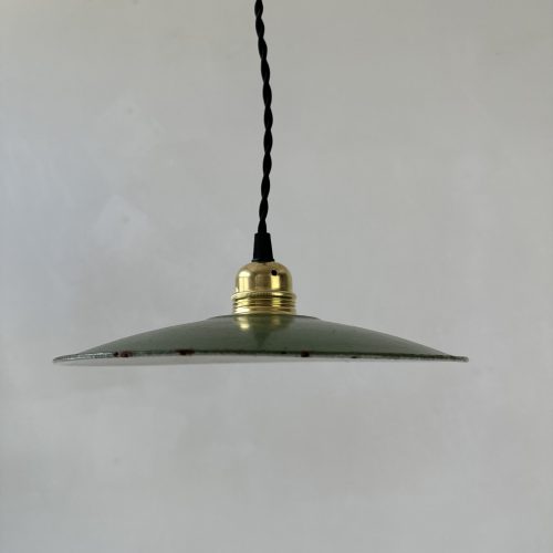 SUSPENSION EMAILLEE VERTE 24 CM / ref : L1896 - L2011
