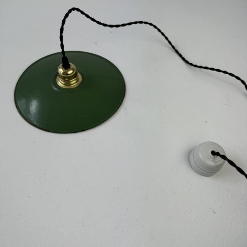 SUSPENSION EMAILLEE VERTE 24 CM / ref : L1896 - L2011