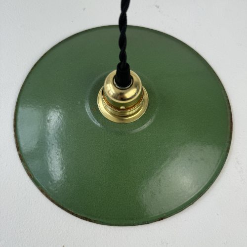 SUSPENSION EMAILLEE VERTE 24 CM / ref : L1896 - L2011