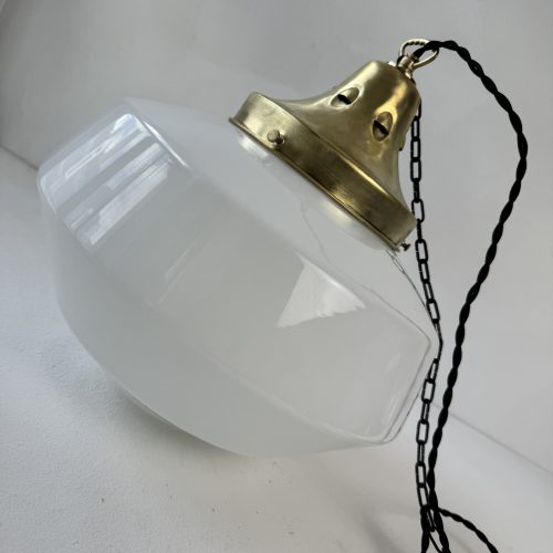 SUSPENSION EN OPALINE XXL 34 CM ART-DECO / ref : L2012