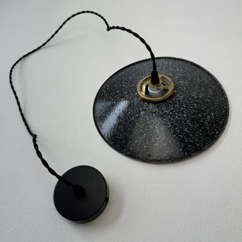 SUSPENSION EMAILLEE MOUCHETEE 25 CM / ref : L1878