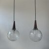 PAIRE SUSPENSIONS EN VERRE  TEXTURE / ref : L2106