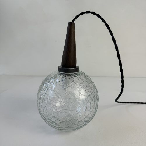 PAIRE SUSPENSIONS EN VERRE  TEXTURE / ref : L2106