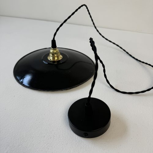 PAIRE SUSPENSIONS EMAILLEES NOIRES  / ref : L0788