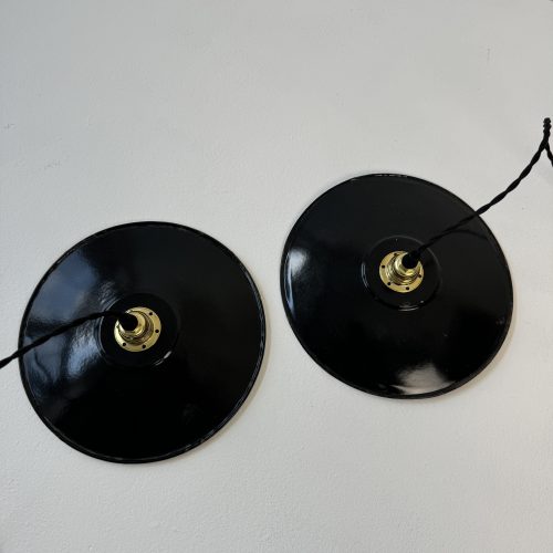 PAIRE SUSPENSIONS EMAILLEES NOIRES  / ref : L0788