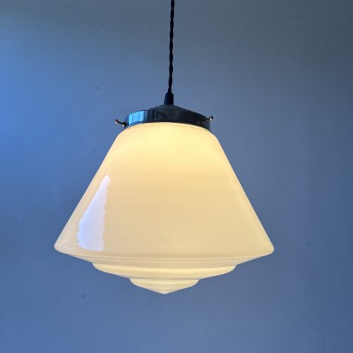 SUSPENSION EN OPALINE ART-DECO / ref : L2127