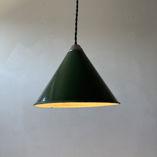 SUSPENSION EMAILLEE VERTE CONIQUE / ref : L2227