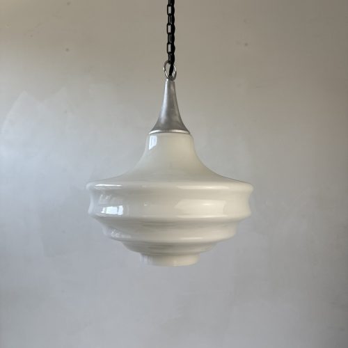 SUSPENSION EN OPALINE ART-DECO / ref : L2116
