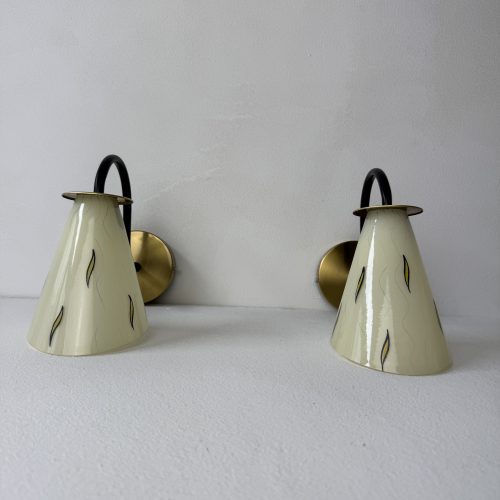 PAIRE D'APPLIQUES VERRE VINTAGE / ref : L2161