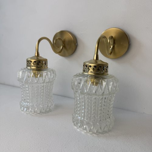PAIRE D'APPLIQUES VERRE MOULE / ref : L2252