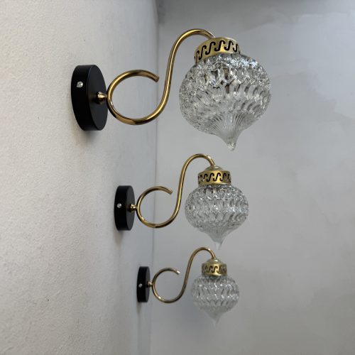 LOT 3 APPLIQUES  EN VERRE 1970  / ref : L2208