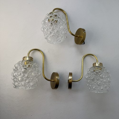 LOT 3 APPLIQUES  EN VERRE BULLE  / ref : L2249