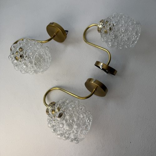 LOT 3 APPLIQUES  EN VERRE BULLE  / ref : L2249