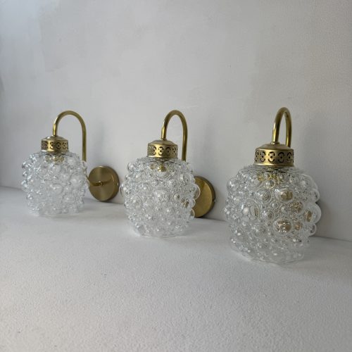 LOT 3 APPLIQUES  EN VERRE BULLE  / ref : L2249