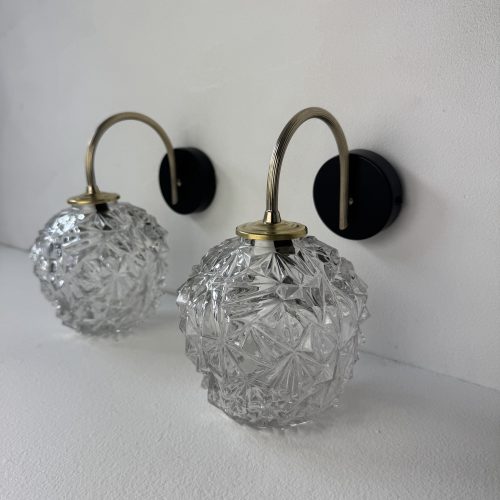 PAIRE D'APPLIQUES VERRE MOULE / ref : L2219