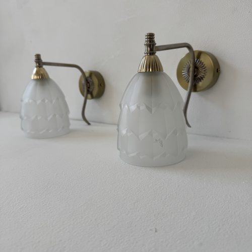 PAIRE D'APPLIQUES VERRE MOULE / ref : L2263