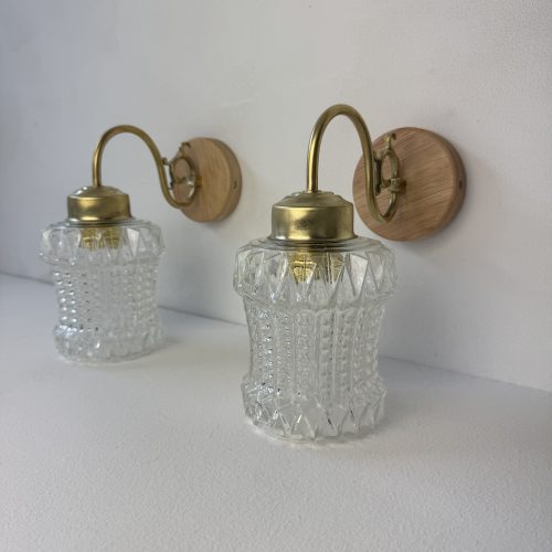 PAIRE D'APPLIQUES VERRE MOULE / ref : L2268