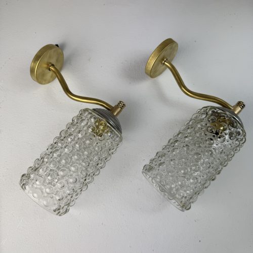 PAIRE D'APPLIQUE EN VERRE BULLE  / ref : L2284
